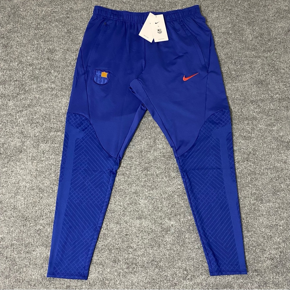 Nike FC Barcelona Strike Track Pants Men’s Large Blue Dri‑Fit Soccer Joggers NWT
